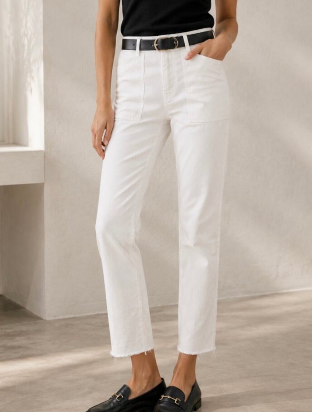 Nili Lotan Jenna White Pants Size 6 Cotton New